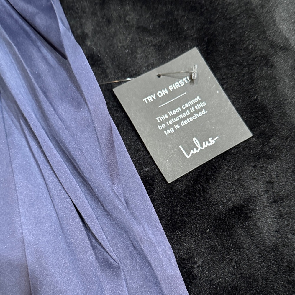 NWT Lulu's Elegant Navy One-Shoulder Dress - Picture 4 of 7